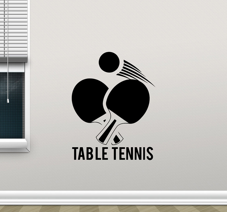 Table Tennis Illustration - Pegatina de pared de tenis de