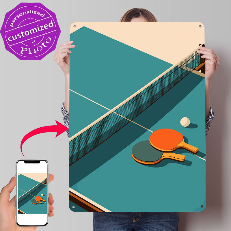 Póster Metálico con Textura 3D - Table Tennis Illustration reseña y precio