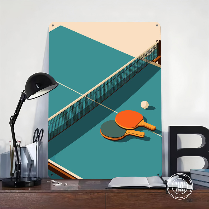 Póster Metálico con Textura 3D - Table Tennis Illustration reseña y precio
